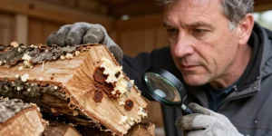 merule sur bois de chauffage