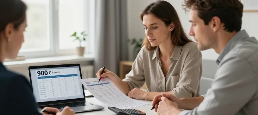 combien emprunter avec 900 euros par mois