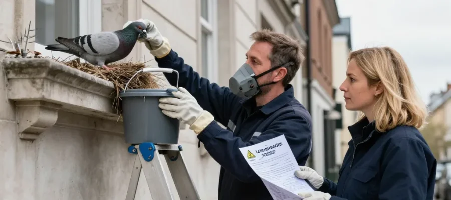 comment enlever un nid de pigeon