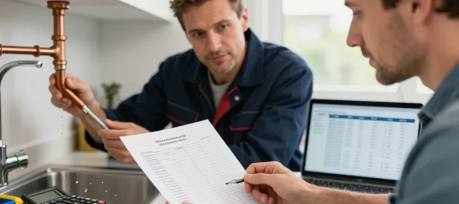 main oeuvre plombier